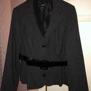 Dark grey blazer with belt